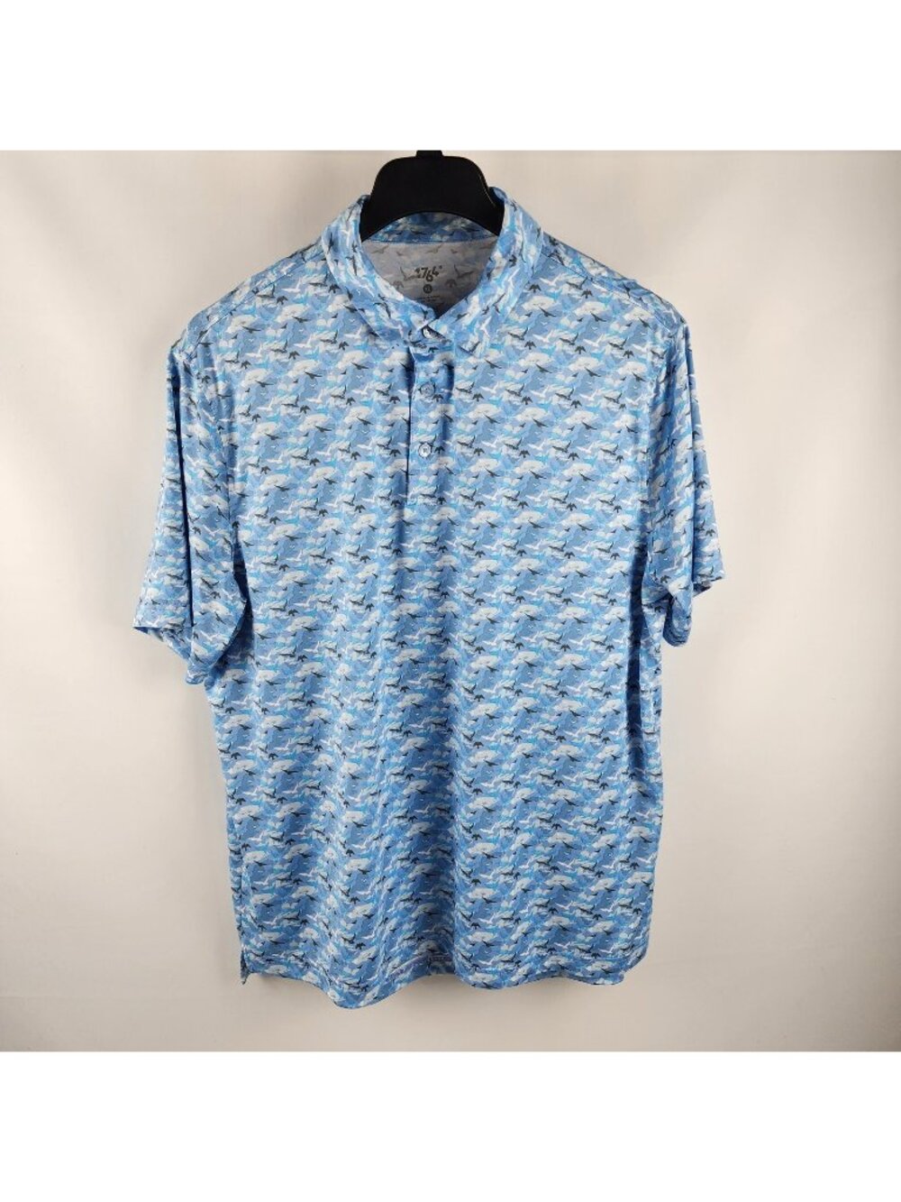 1764 Shirt Mens XL Multicolor Geometric Bird Print Golf Polo Shirt